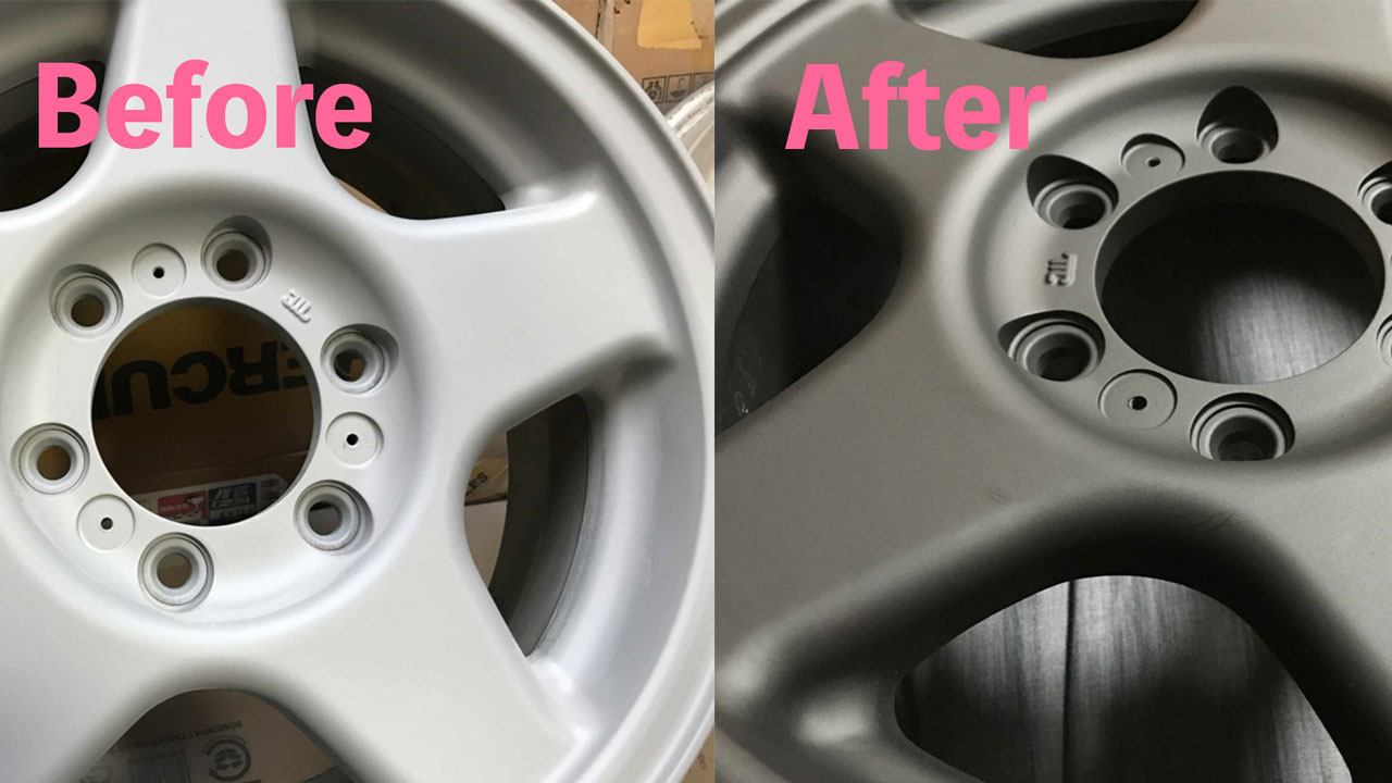 画像レポ】アルミホイールを自家塗装してマットブラックにしてみた  