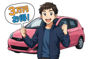 自動車保険を見直したことで3万円安くなった男性