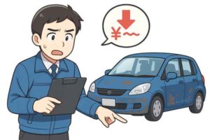 申込み内容と実車の状態が違う場合は減額される可能性がある。