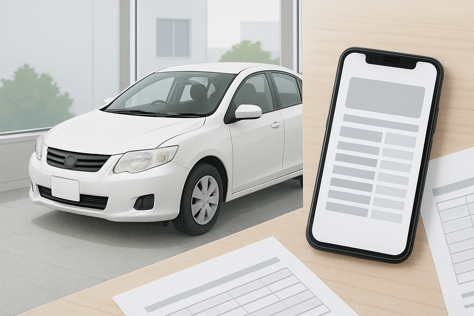 中古車の相場を調べるスマートフォンのイメージ