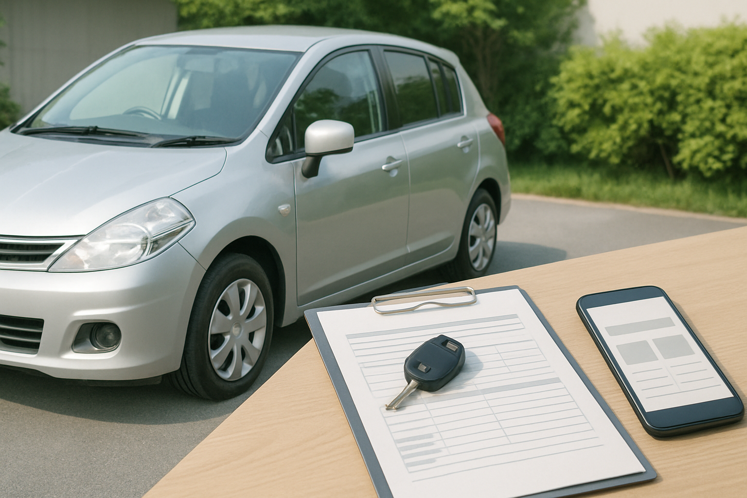 愛車を納得のいく価格で売却でき、安心しているイメージ