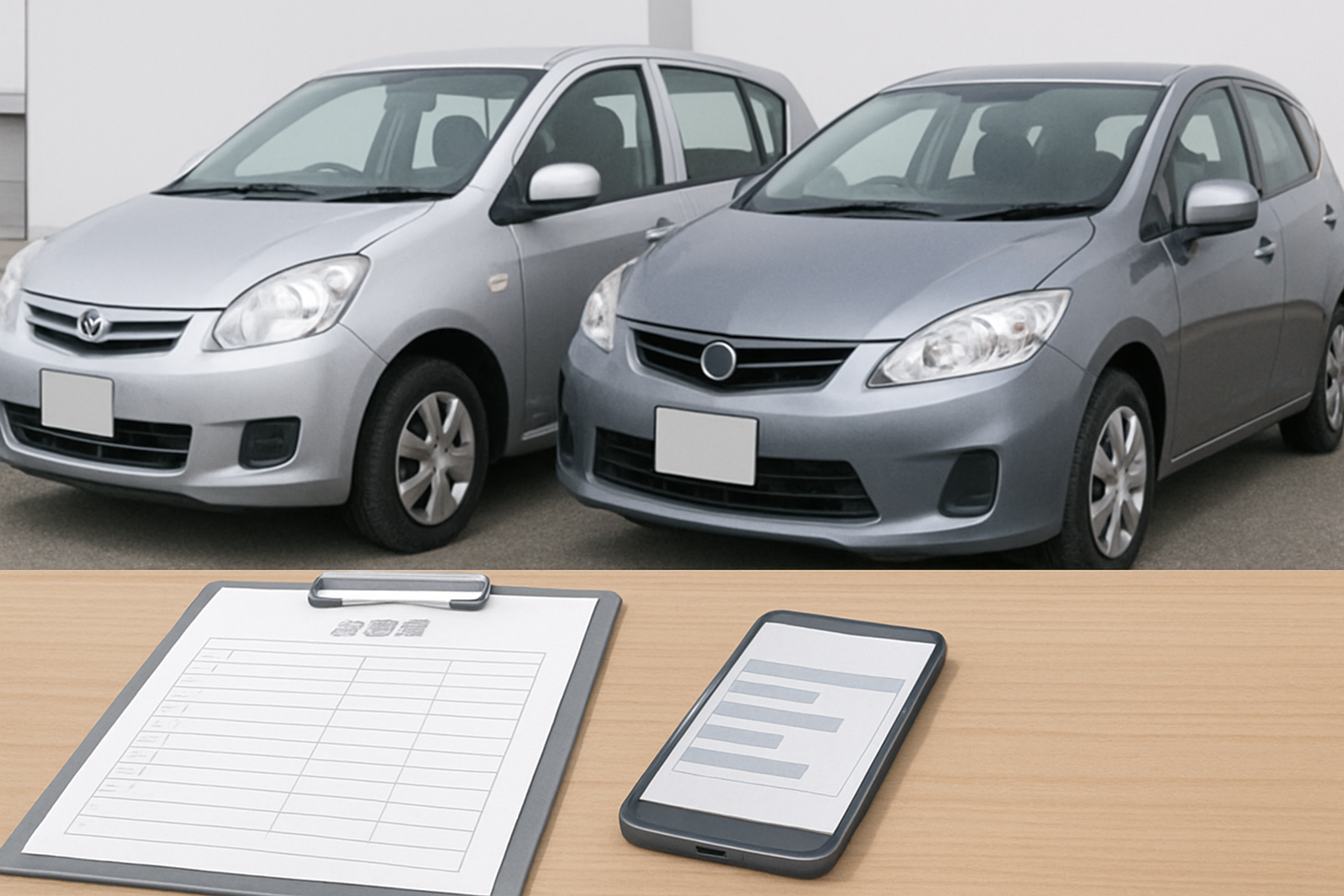 一括査定を利用して車の買取価格を比較検討している様子
