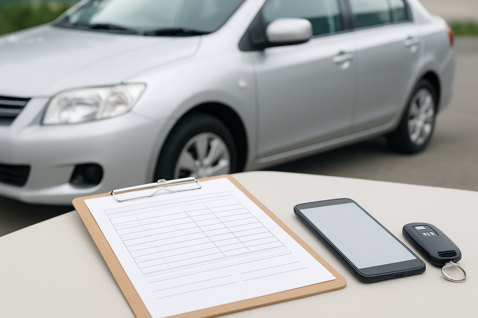 データベース:パソコンの画面に表示された自動車のスペック表と査定相場のグラフ